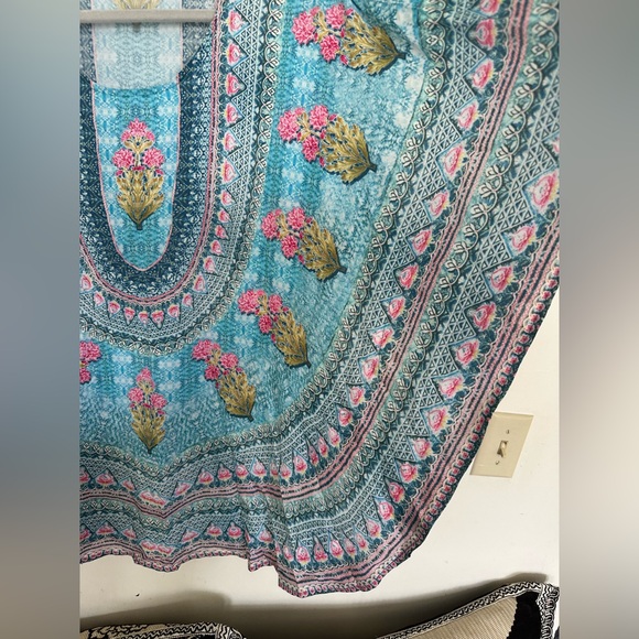 Tolani Blue and Pink women’s  bohemian caftan/Tunic 100% modal size MP - Picture 4 of 10